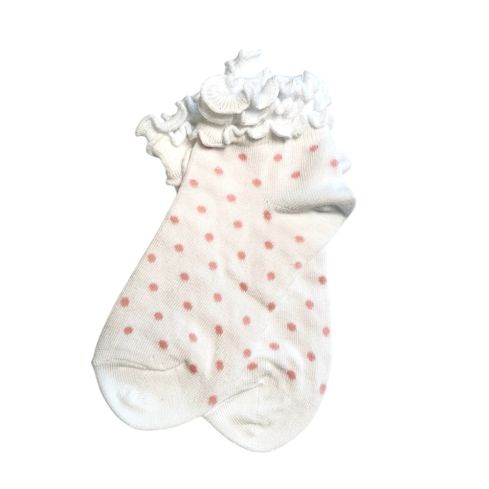 Valged sokid roosa värvi täppidega