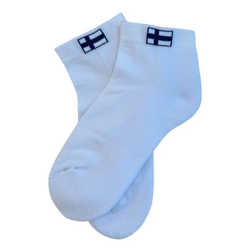 Soome lipuga valged sokid