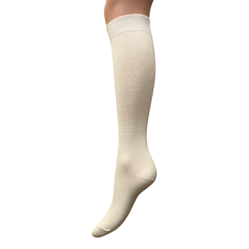 Cotton knee highs, natural white
