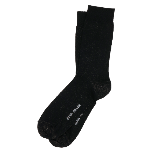 Hõbeniidiga merseriseeritud puuvillast sokid must