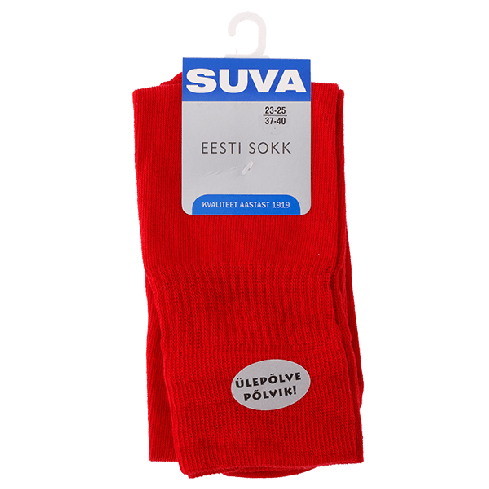 Puuvillaiset ylipolvensukat, punainen