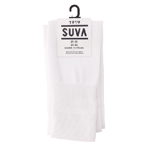 Puuvillaiset ylipolvensukat, valkoiset