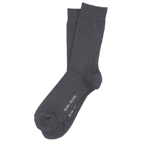 hõbeniidiga sokid tumehallid, tallal SUVA SILVER kiri