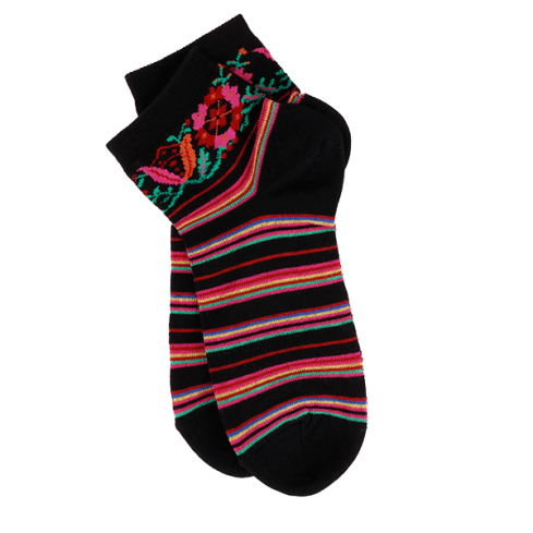 ETNO naiste sokid Muhu mustriga Triibud ja lilled
