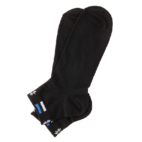 Matalat sukat Viron lipulla, musta