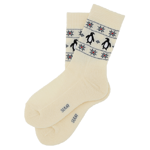 valged peenvillased meriino sokid pingviinidega suva