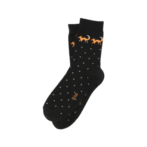 Cotton socks with Foxes and dots for women