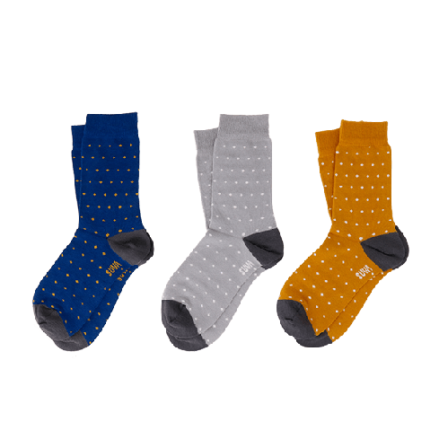 Miesten sukat 3-pakka täplikkäät