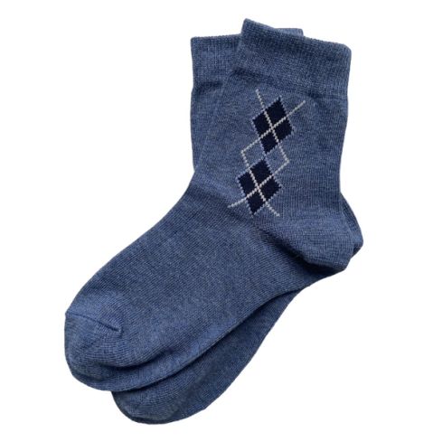 Chidrens socks with rhombs, blue