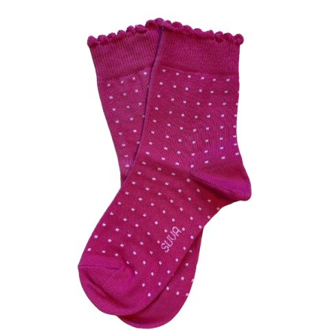 Lasten sukat täplikkyyksillä, roosa