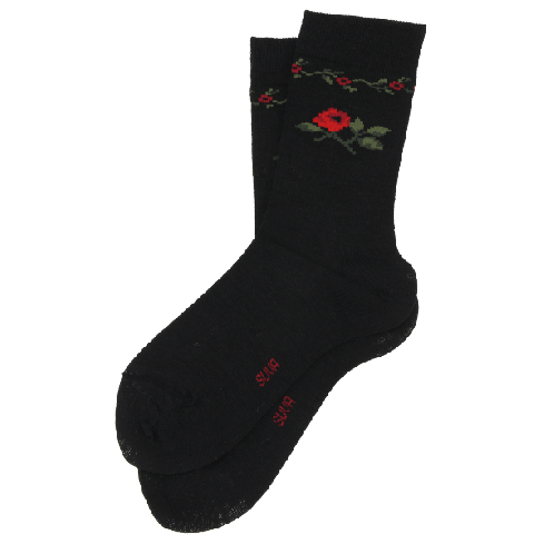 Ohut villainen merinovillasukat naisille - Ruusu