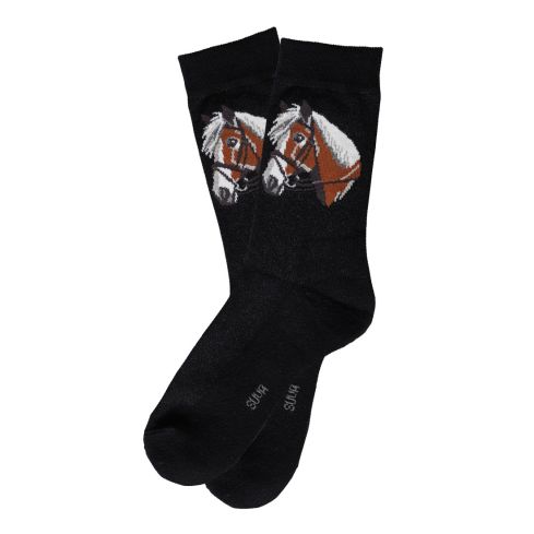 Mustad sokid pruuni värvi maoga ja roheliste taimedega. Black socks with brow snake and green plants