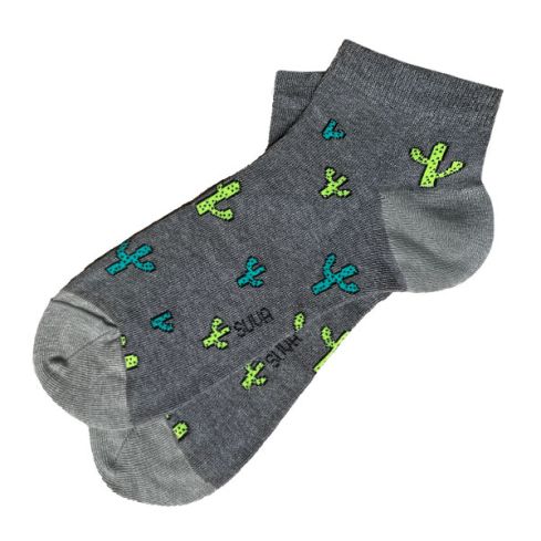 hallid sokid kaktustega grey socks with cactus