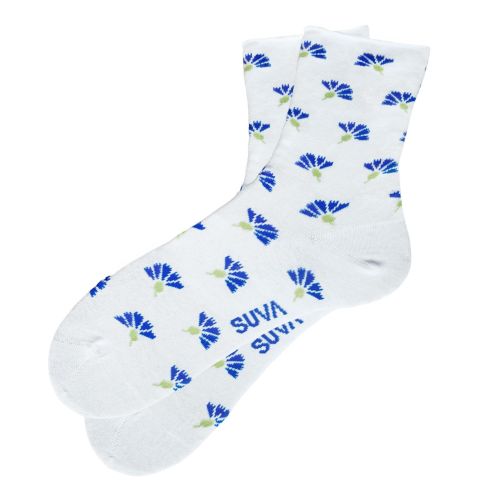 Naiste sokid pehme äärega Rukkililled, valged