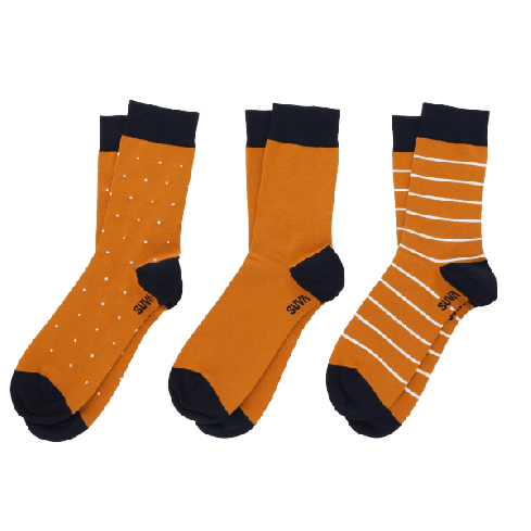 sinepi värvi sokid triibulised ja täpilised