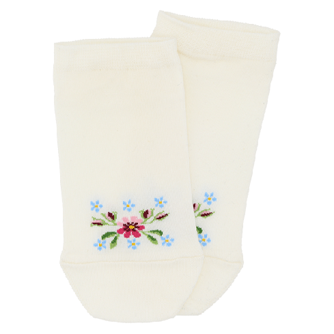 madalad valged sokid Lihula lillelise mustriga