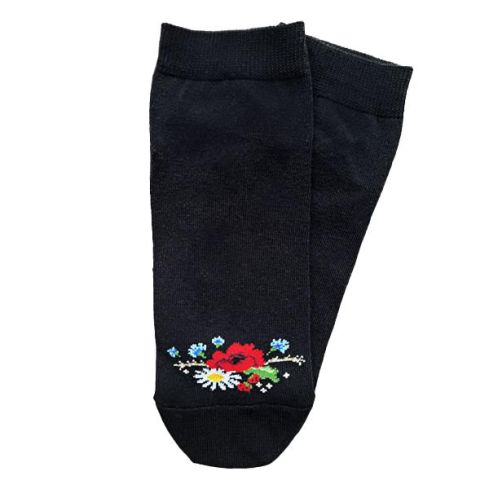 ETNO " Lillekimp" naiste sokid Muhu tikandi mustriga